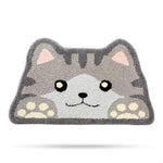Molesun cat bath mat front view showing gray tabby shape