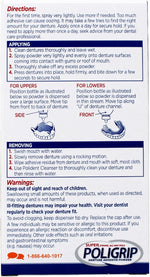 Poligrip denture adhesive powder packaging details