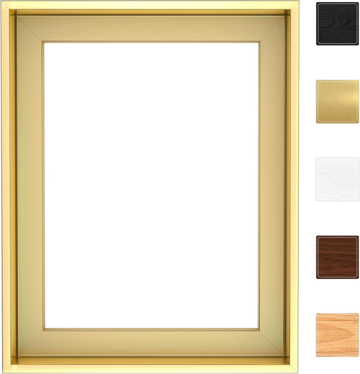P&L Art canvas floater frame front view with champagne gold finish