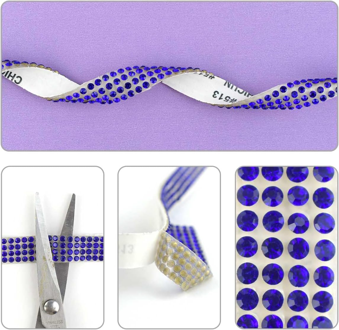 Craft project decorated with sparkling rhinestone ribbon strips