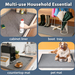 Overhead view of SIKADEER kitchen organizer holding cleaning supplies