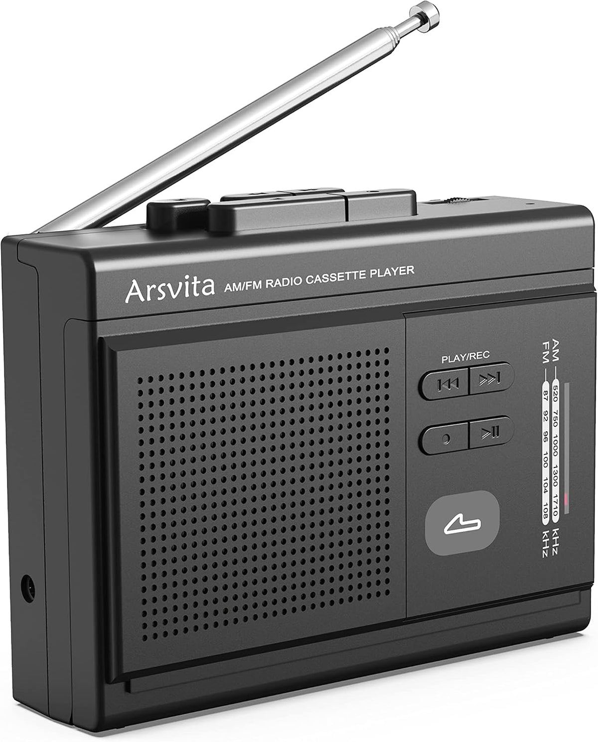Arsvita portable cassette player front view with controls