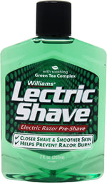 Williams Lectric Shave Electric Razor Pre-Shave bottle front view authentic import