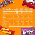 Wrigley's assorted fun size candy packs arranged neatly outside the main packaging.