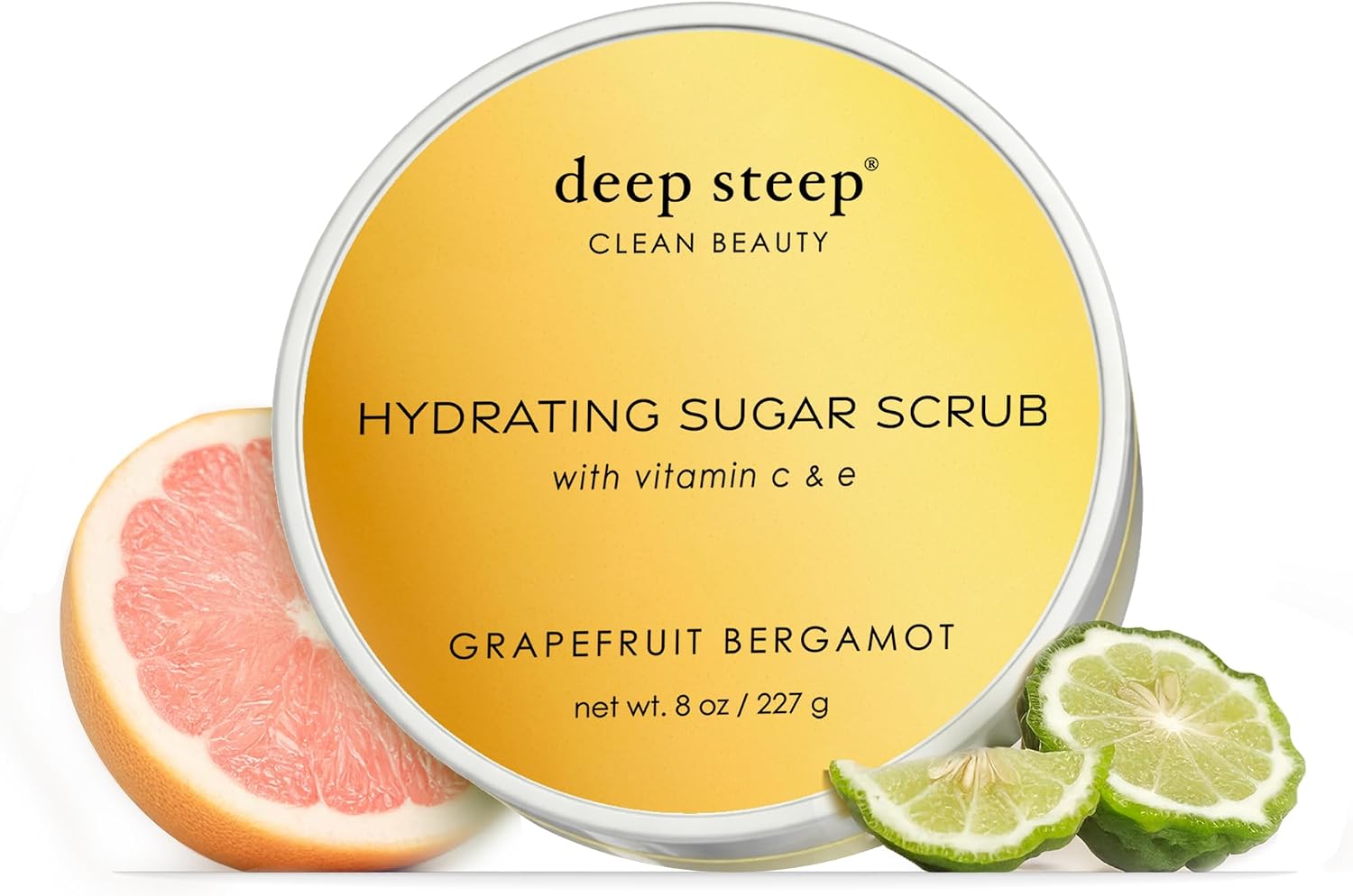 Deep Steep sugar scrub front view container
