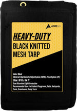 AdirPro heavy duty mesh tarp package contents and layout