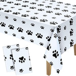 Tatuo Paw Print Tablecloth Dog Birthday Decorations Disposable Plastic Cat Paw Table Cover Puppy Themed Birthday Party Decorations for Dog Party Supplies(2 Pcs,Pink,71 x 54 Inch) - Image 9