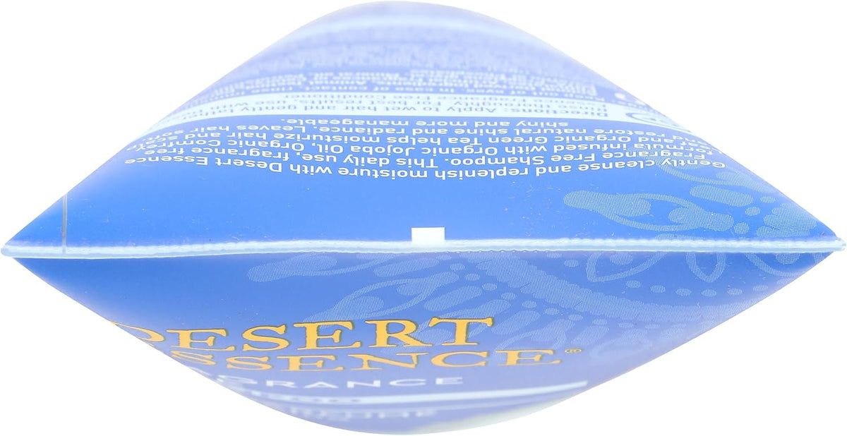 Desert Essence gentle hair cleanser bottle close up