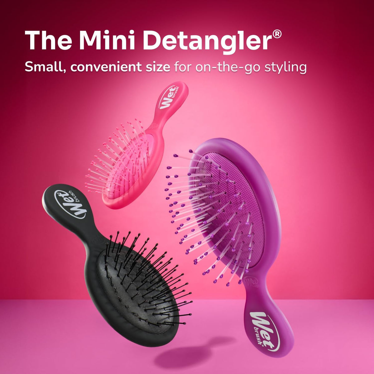Wet Brush Squirt Detangling Brush, 3 Ct, Pink, Purple & Blue, Mini Detangler, No Tangle Ultra-Soft IntelliFlex Bristles, Wet & Dry Styling Hairbrush for Women & Men, All Hair Types - Image 9