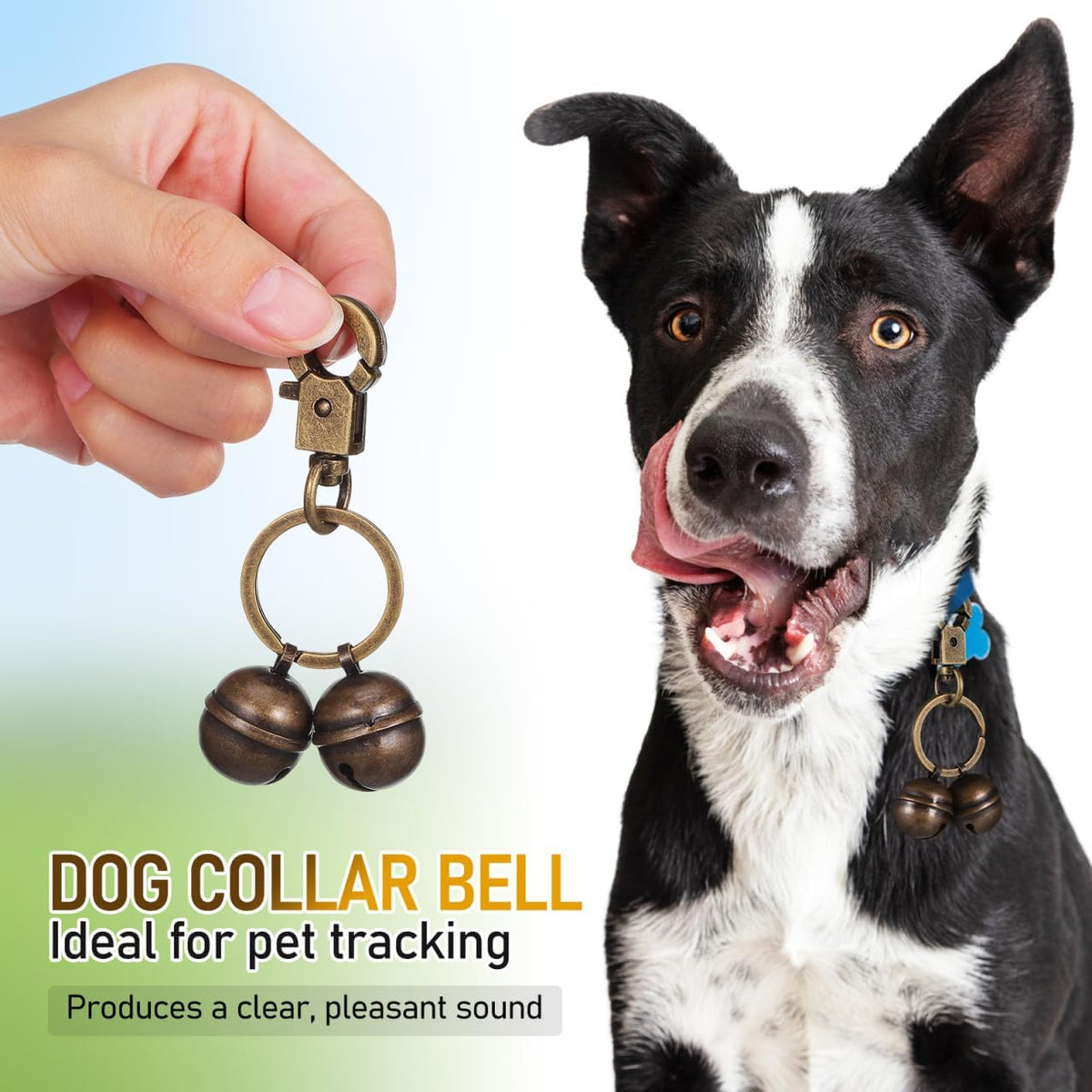 SUPVOX vintage brass pet collar bell with spring hook