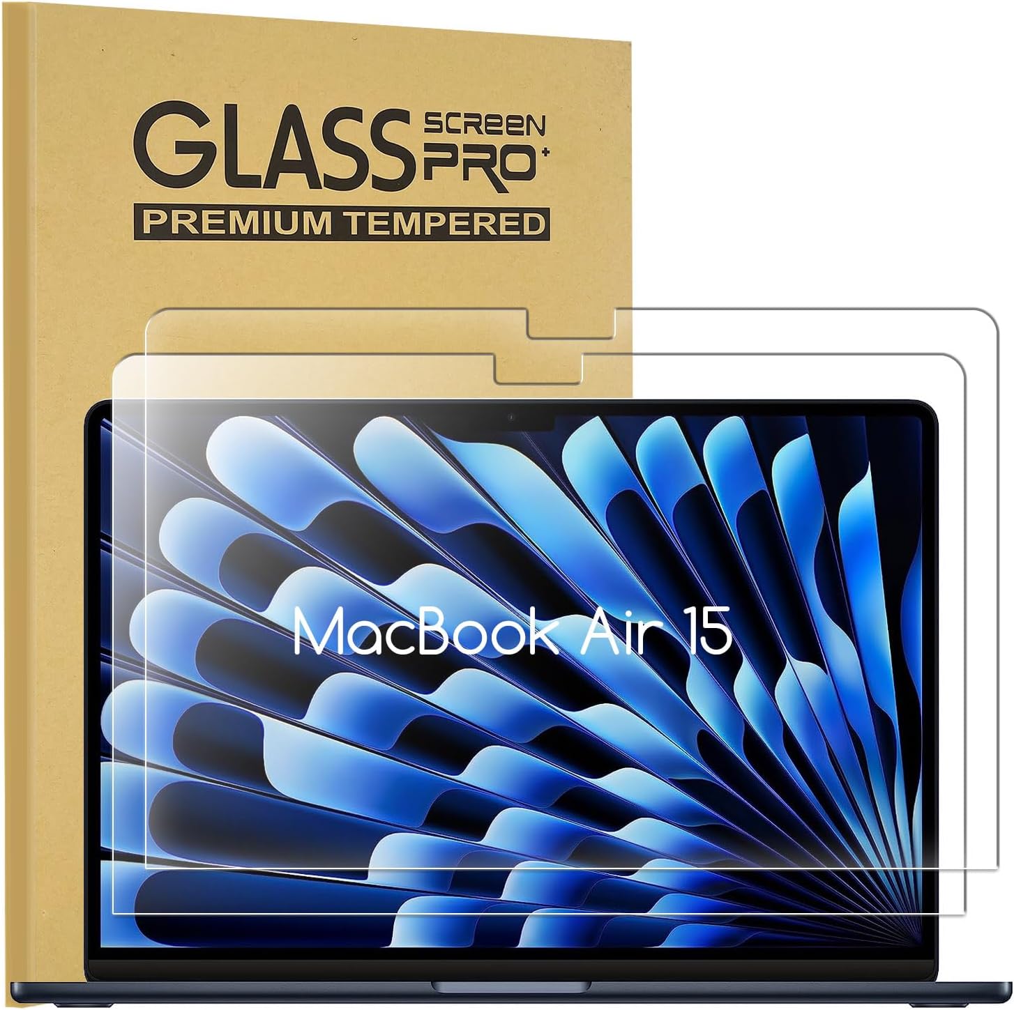Keanboll tempered glass screen protector for MacBook Air front view