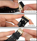 SAVITA black silicone loop strap holder in use