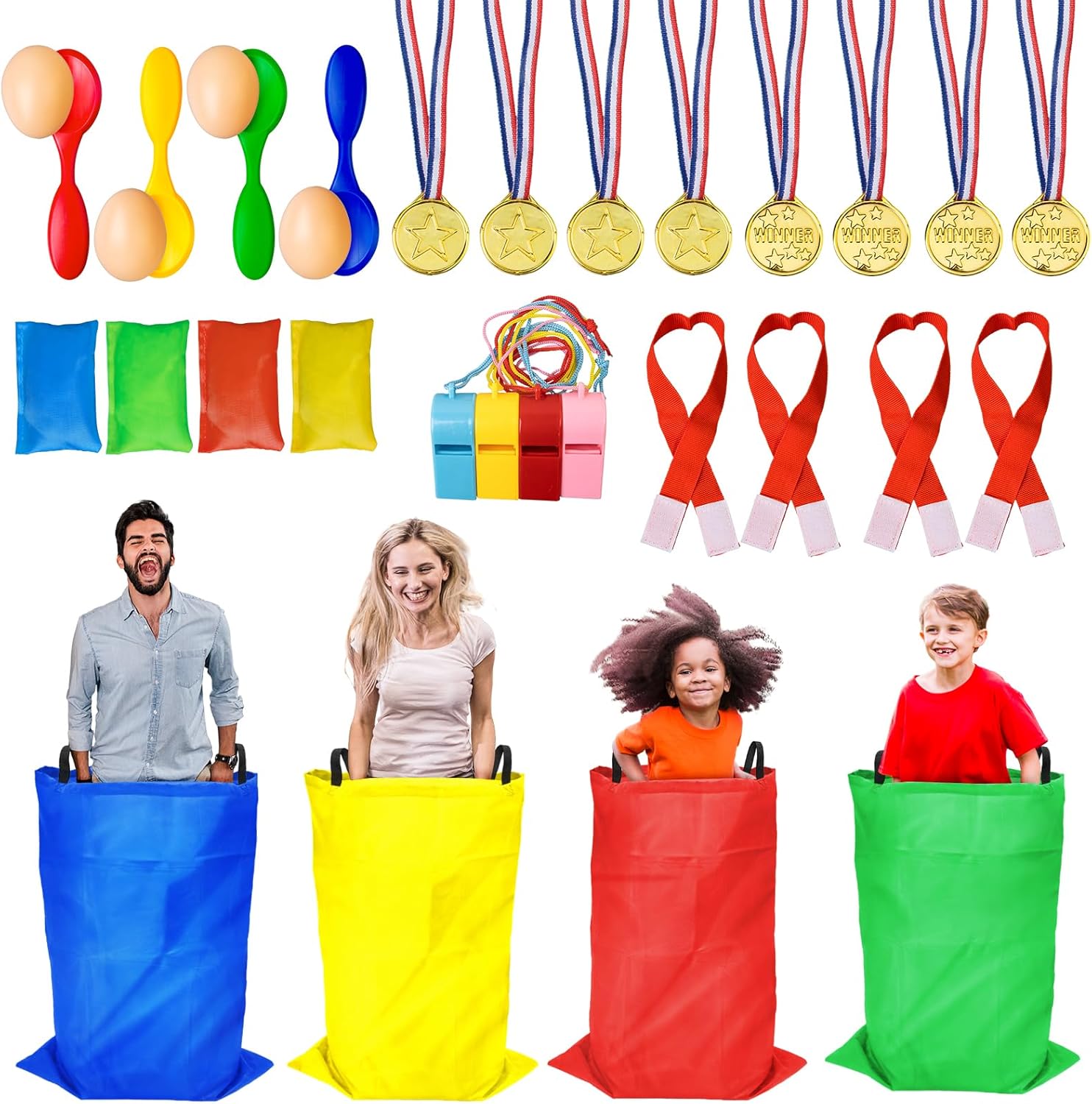 Tlooe potato sack race bags front view for outdoor games