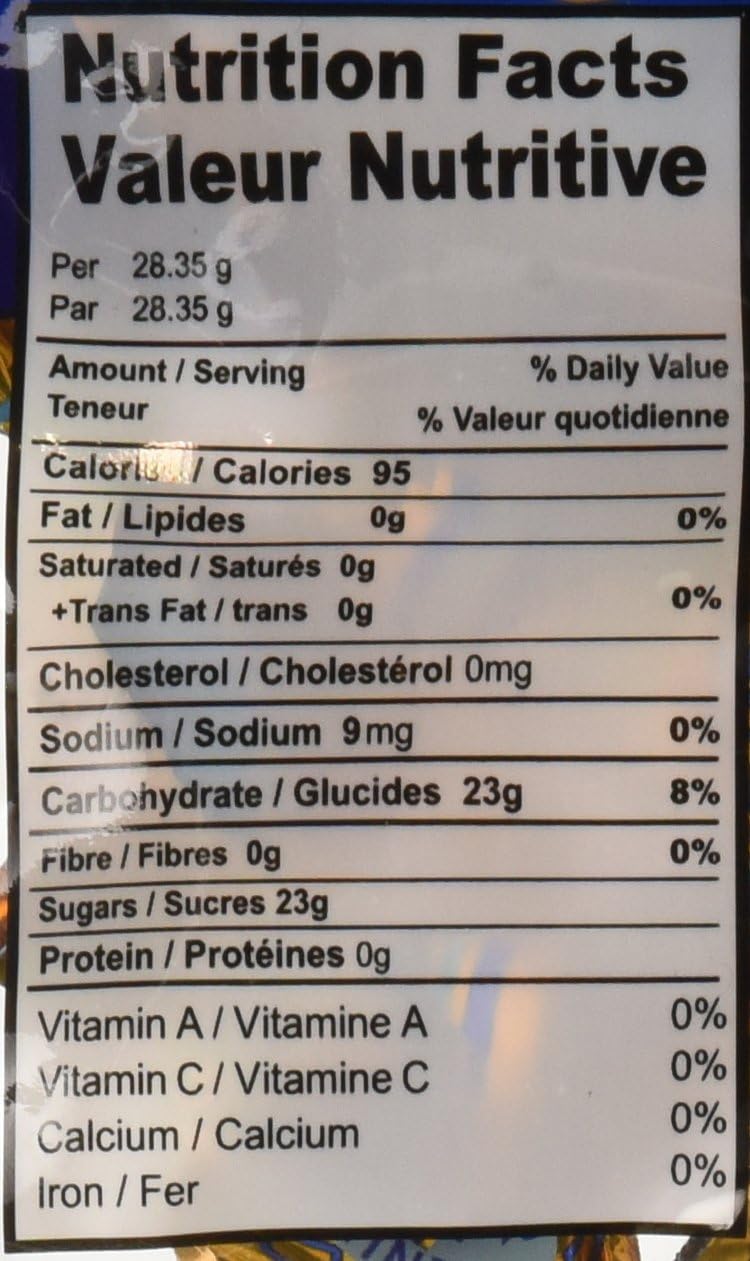 KC Candy Ginger Mints package back showing ingredient list and nutrition facts