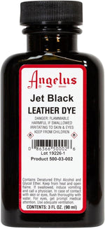 Angelus leather dye applied on black leather boots