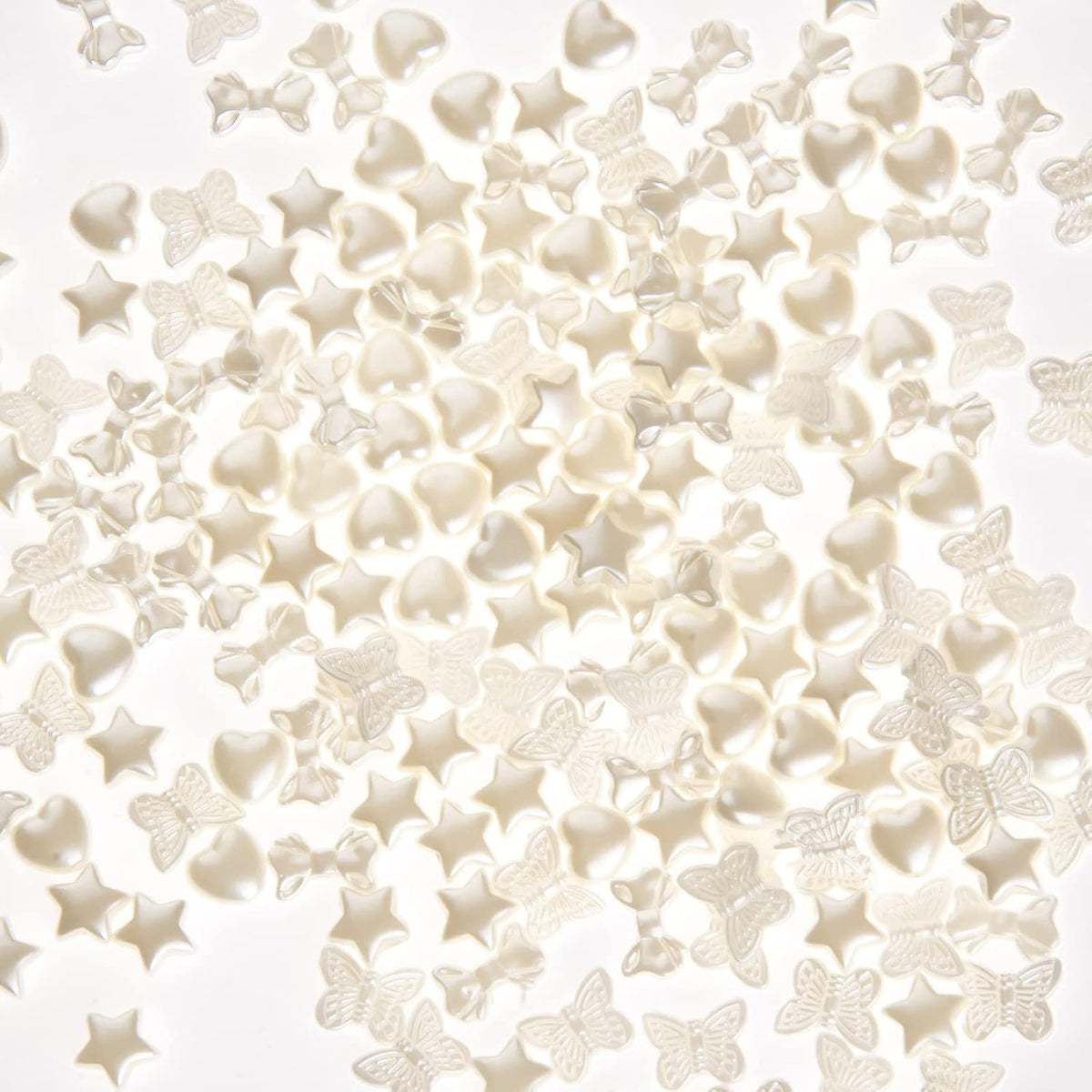 Gadjica white butterfly and star shape pearl beads 10mm for bracelet making
