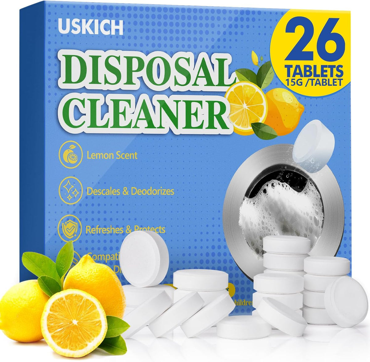 W&E Choice garbage disposal cleaner tablets front view
