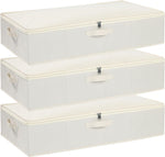 Underbed Storage Organizers,Beige,2 Pack,23.6x11.8x5.9 Inch | Under Bed Storage Container with Lids,Fabric Boxes,Drawer Organizer Bags,Foldable Baskets for Bedroom - Image 12