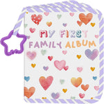 XYDHQS soft baby photo album front view showing raining hearts cover design