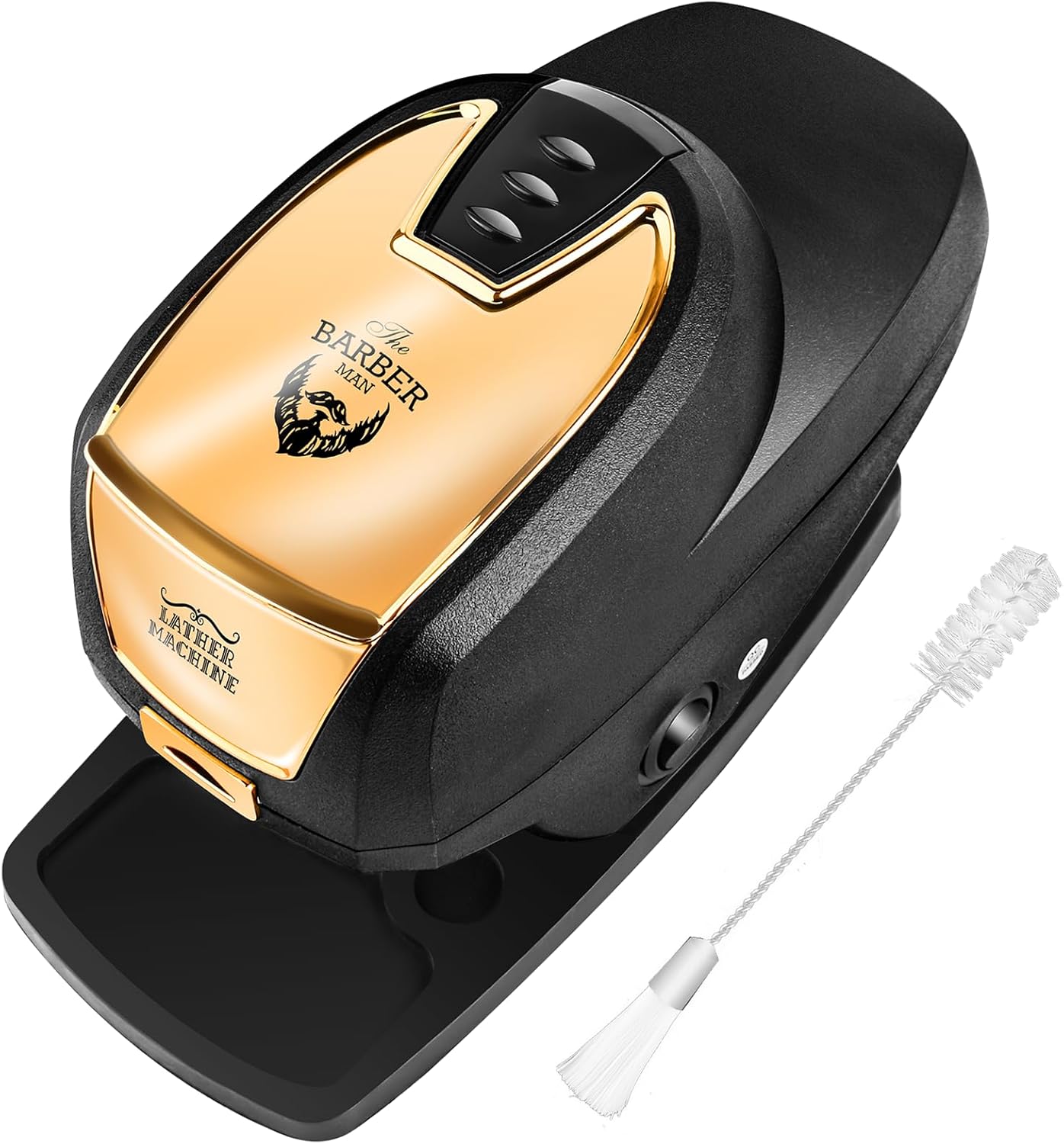 Professional Hot Lather Machine for Shaving, Barber Shop Heated Beard Cream Dispenser with 260ML Lather Container, Household Lather Warmer Machine, Father's and Birthday Gift for Men, Yellow - Image 1