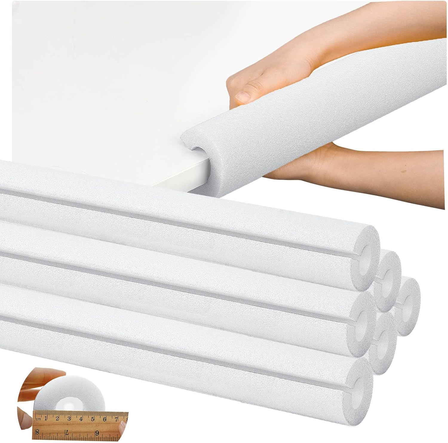 Hanaive white jumbo pool noodles front view showing six-piece packaging.
