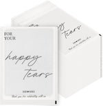 AIOMOB wedding tissues packets 50 count front view displayed on a rustic wooden table.