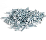 White painted rounded head electrical panel screws