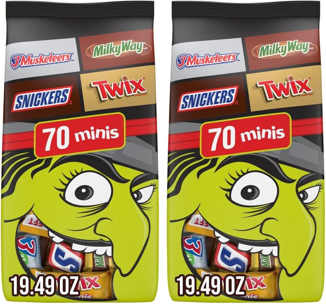 SNICKERS, TWIX, MILKY WAY & 3 MUSKETEERS Halloween Candy Mini Chocolate Variety Pack, Halloween Snack for Party Favors, Trick or Treat and More 70 Ct - Image 11