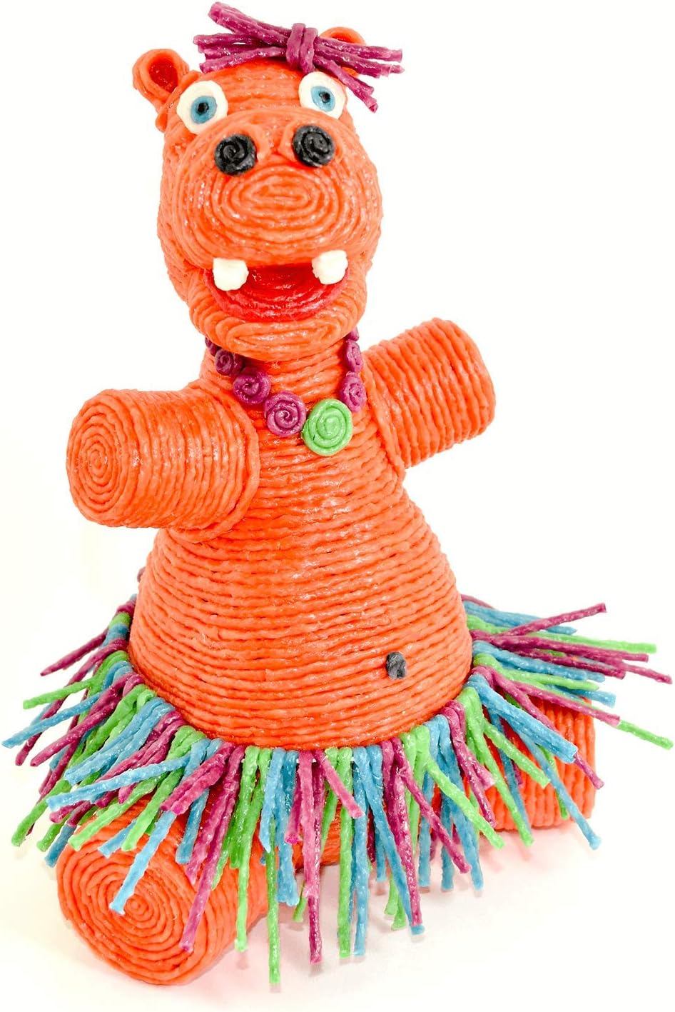 Three-dimensional sculptures built using flexible wax sticks.