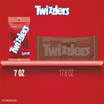 Close up view of the iconic twisted texture of Twizzlers Strawberry candy