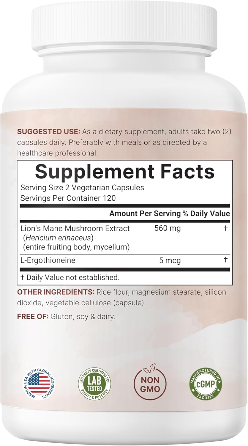 Container showing 240 vegetarian capsules and 4 month supply callout