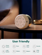 Babelio rechargeable sound machine illuminated in dark