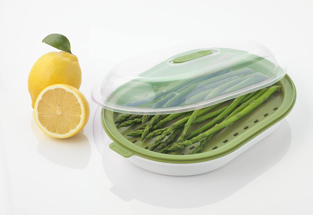 GoodCook Everyday Microwave Food Steamer - Vegetable & Fish Cooker, Preserves Vitamins & Nutrients, Quick Dinner & Meals, Adjustable Steam Release Vent - Image 10