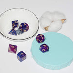 DND Dice 7Pieces, Cosmic Purple Blue Mixed Polyhedral DND Dice for RPG MTG Table Game Dice - Image 4