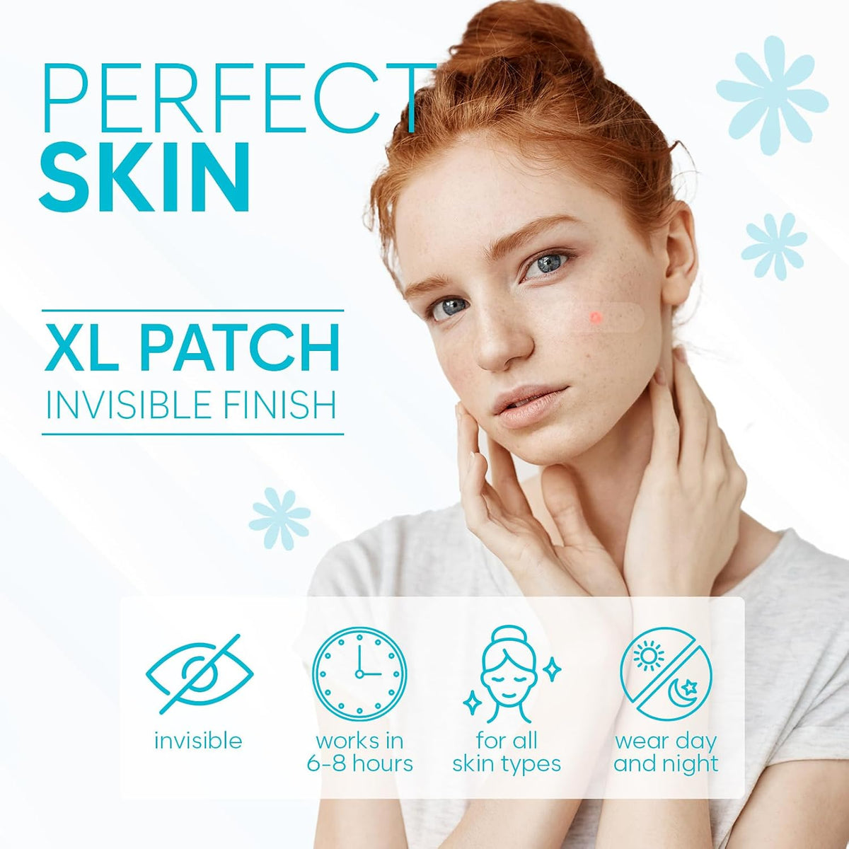 Bloomora body acne patches demonstrated on back