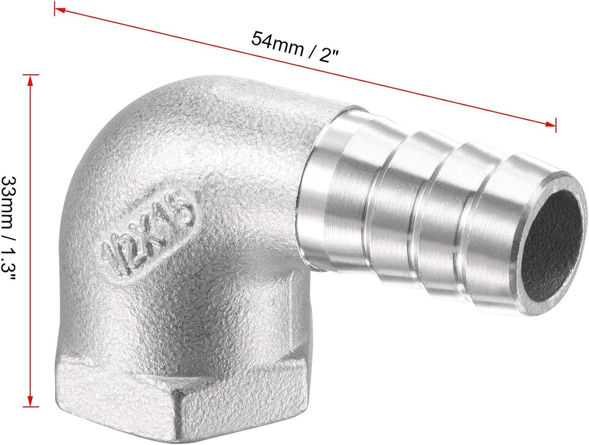 90-degree elbow hose connector female thread view