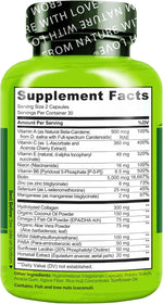 Naturelo supplement bottles supplement facts panel view