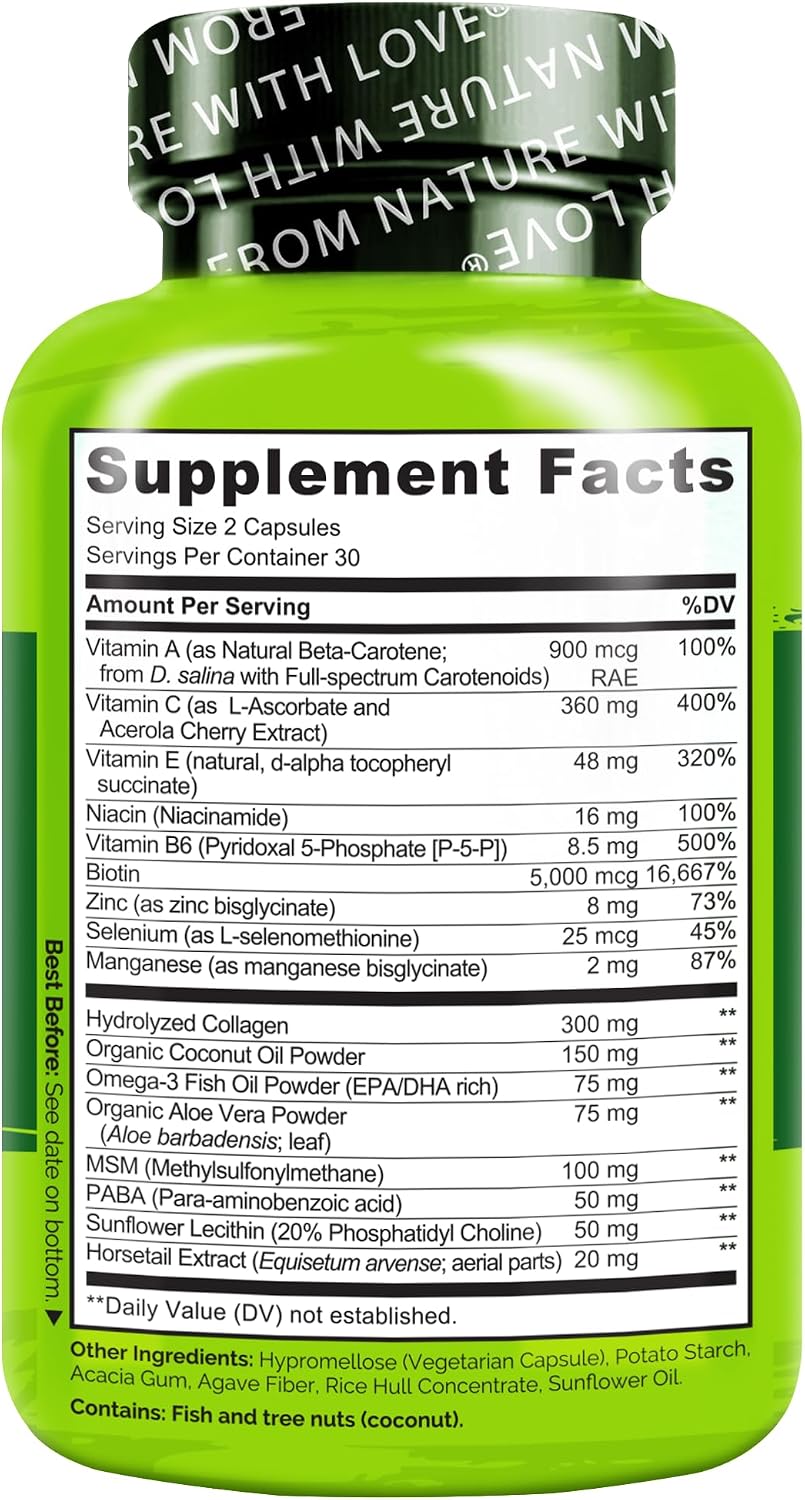 Naturelo supplement bottles supplement facts panel view