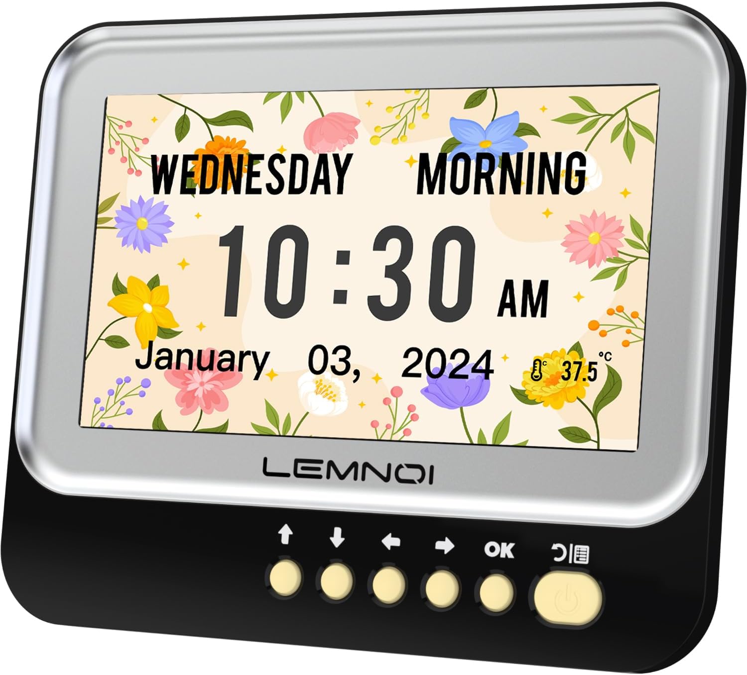 7 Inch Dementia Clock,Digital Calendar Clock with Day and Date,Alzheimers Alarm Clock for Seniors,6 Diaplay Modes,15 Alarms and Medicine Reminders,Auto Dimmable (7in Black) - Image 1