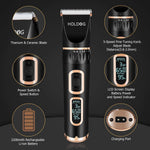 HOLDOG three speed low noise pet hair clippers close up of titanium ceramic blade