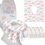 Peyazoco disposable toilet seat covers front view of twenty pack packaging
