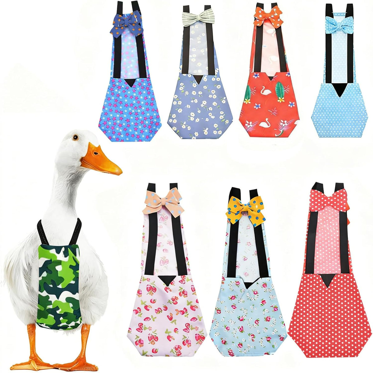 Poultry apparel nappy for hens and roosters detailing hook and loop fastener