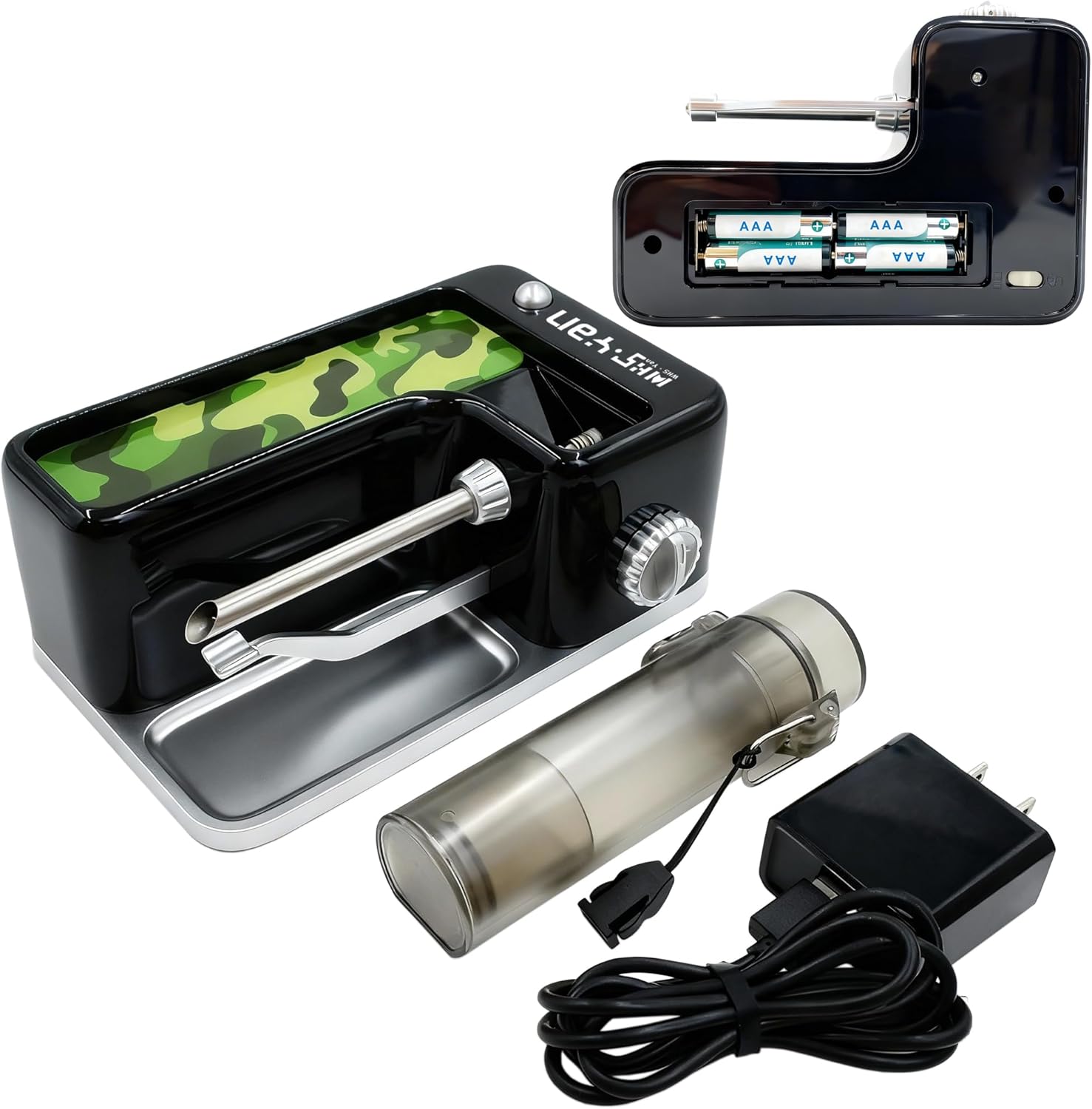 Cigarette Rolling Machine, Automatic USB-C & Battery Powered, Adjustable Density for King Size & Pre-Rolled Cones, Portable for Home & Travel - Image 1