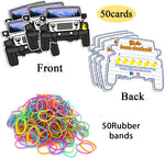 Felyc duck tags stack with rubber bands included in the pack