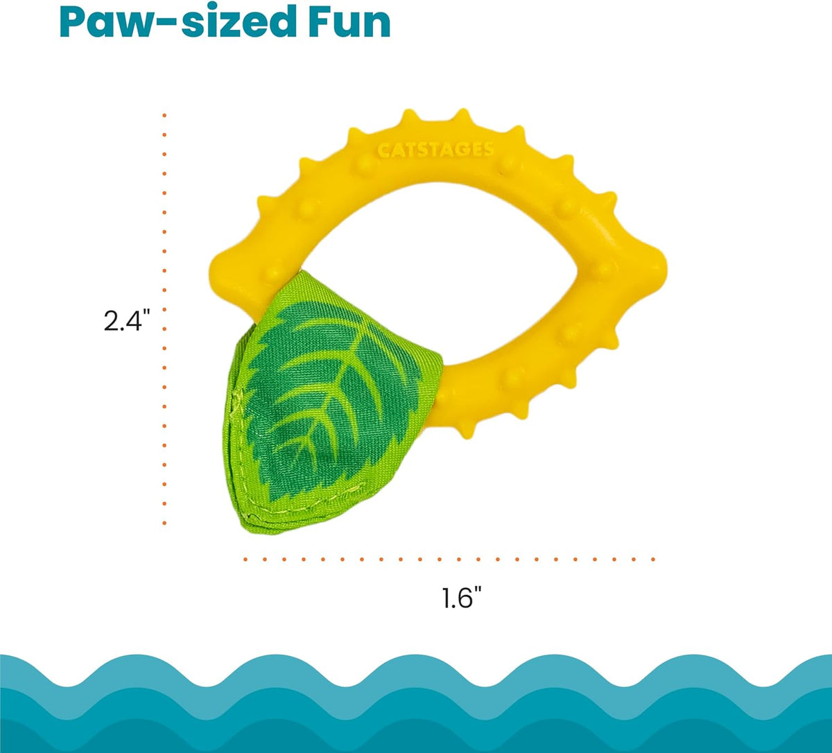 Catstages Dental Lemon Teether with catnip oil coating angle