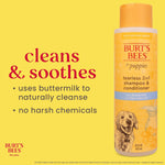 Back of Burt's Bees for Pets puppy shampoo bottle with directions