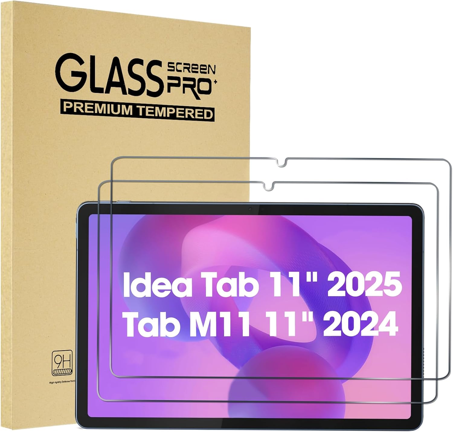ProCase tempered glass screen protector for Lenovo Tab M11 front view