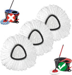 Koolstuffs spin mop replacement head front view showing white microfiber strands