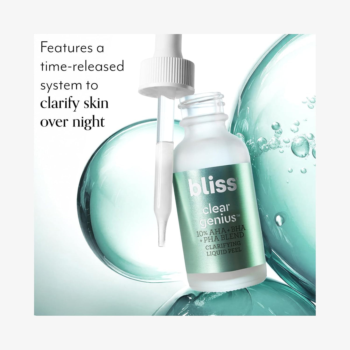 Bliss Clear Genius Overnight Liquid Peel with dropper