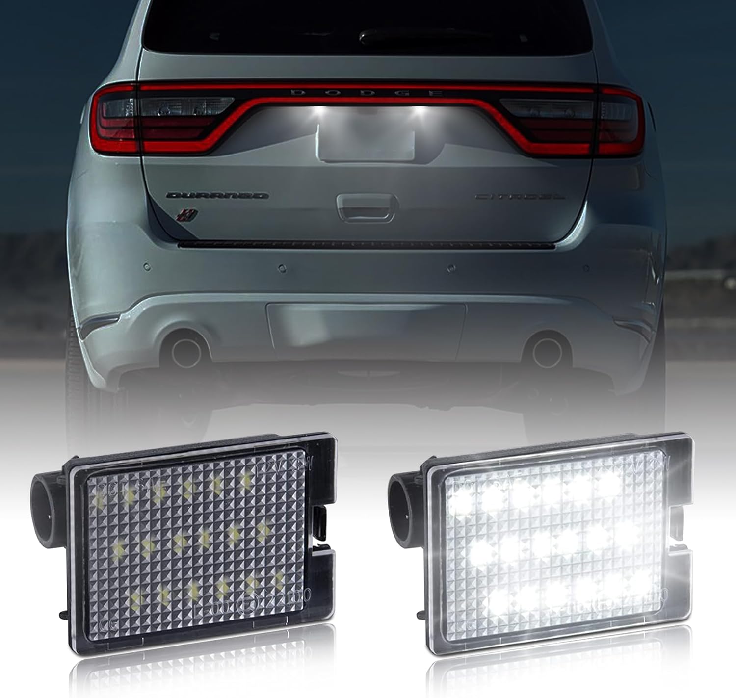 Kanuoc LED license plate light front view